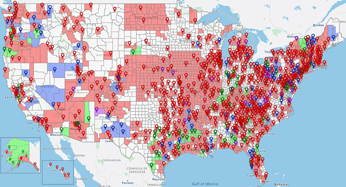 Interactive National Map: CAC Coverage by County