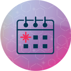 Training Calendar: Institute Icon of calendar with starburst date